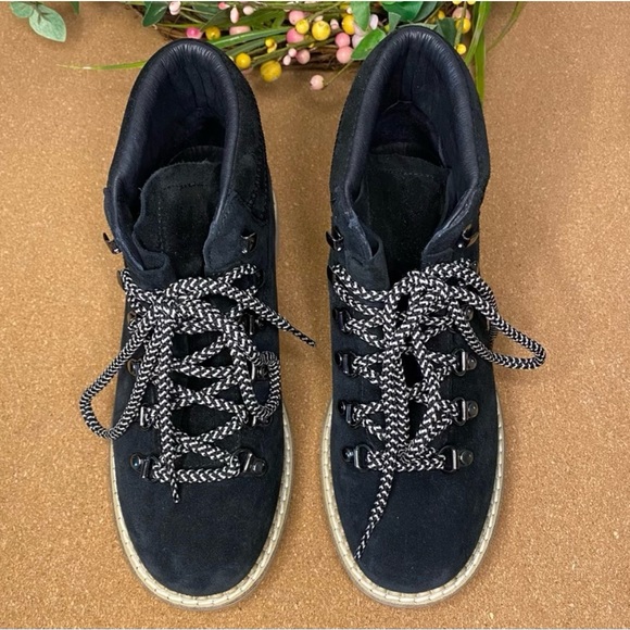 Montelliana Alce Suede Hiking Ankle Boots in Black Size 7 - Picture 3 of 11